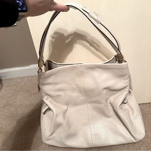 Brand new white leather coach shoulder bag!
